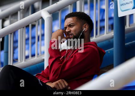 Peterborough sabato 12 agosto 2023. Michael Hector del Charlton Athletic durante la partita di Sky Bet League 1 tra Peterborough e Charlton Athletic a London Road, Peterborough, sabato 12 agosto 2023. (Foto: Tom West | mi News) crediti: MI News & Sport /Alamy Live News Foto Stock