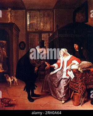 La visita del Dottore (alte Pinakothek) circa 1660 di Jan Steen Foto Stock