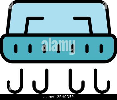 Sensore icona delinea vettore. Macchina pneumatica. Asciugatrice della carta a colori piatta Illustrazione Vettoriale