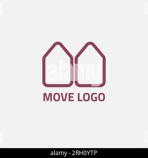 Il logo di due pentagoni si allineò per formare un edificio e delle lettere. Illustrazione Vettoriale