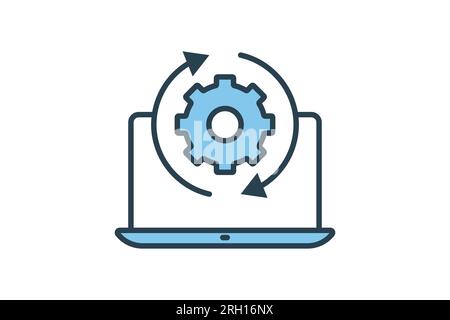 Aggiornare l'icona di download. adatto per la progettazione di siti web, app, interfacce utente. stile icona linea piatta. Semplice progettazione vettoriale modificabile Illustrazione Vettoriale