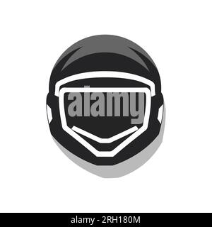 Casco da moto. Design dei cartoni animati in stile piatto isolato su sfondo bianco. Illustrazione vettoriale Illustrazione Vettoriale