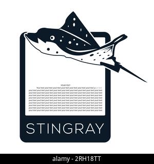 Vettore del logo Stingray. Design piatto. Illustrazione Vettoriale