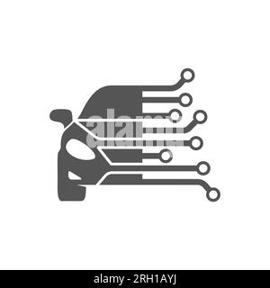 Design dei modelli di logo di Car Tech. Diagnostica auto. Sistema auto AI. Logotipo moderno. EPS 10 Illustrazione Vettoriale