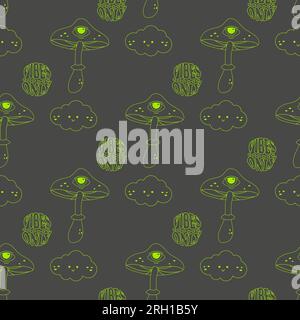 Piatto a fungo lineare scanalato senza cuciture. Illustrazione vettoriale Illustrazione Vettoriale