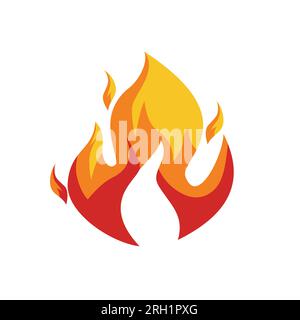 Fire Flame Vector Art su sfondo bianco Illustrazione Vettoriale