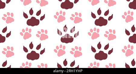 Modello senza cuciture con tracce di gatto e cane. Design a motivi per tessuti, indumenti, poster, striscioni, sfondo. Illustrazione vettoriale piatta. Illustrazione Vettoriale