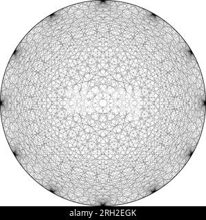 Cerchio con punti, mostrando una simmetria simile a mandala. cerchio astratto. Sacred Geometry. Illustrazione vettoriale. Illustrazione Vettoriale