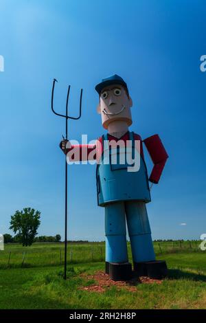 La più grande scultura della famiglia di Tin al mondo sulla Enchanted Highway del North Dakota Foto Stock