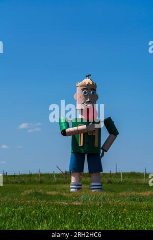 La più grande scultura della famiglia di Tin al mondo sulla Enchanted Highway del North Dakota Foto Stock