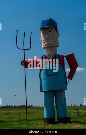 La più grande scultura della famiglia di Tin al mondo sulla Enchanted Highway del North Dakota Foto Stock