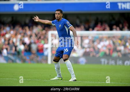 Londra, Regno Unito. 13 agosto 2023. Londra Regno Unito 13 agosto 23. Levi Colwill del Chelsea durante la partita Chelsea vs Liverpool Premier League allo Stamford Bridge London Credit: MARTIN DALTON/Alamy Live News Foto Stock