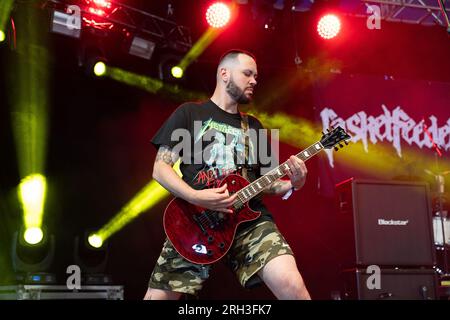 Casket Feeder, si esibisce dal vivo al Bloodstock Open Air Festival 2023, Catton Park, Derbyshire, Regno Unito. Foto: John Lambeth/Alamy Foto Stock