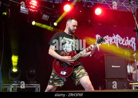 Casket Feeder, si esibisce dal vivo al Bloodstock Open Air Festival 2023, Catton Park, Derbyshire, Regno Unito. Foto: John Lambeth/Alamy Foto Stock