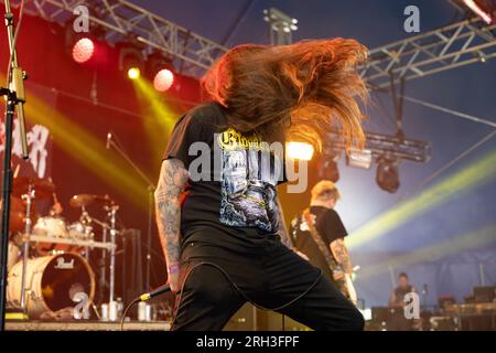 Casket Feeder, si esibisce dal vivo al Bloodstock Open Air Festival 2023, Catton Park, Derbyshire, Regno Unito. Foto: John Lambeth/Alamy Foto Stock