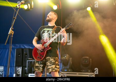 Casket Feeder, si esibisce dal vivo al Bloodstock Open Air Festival 2023, Catton Park, Derbyshire, Regno Unito. Foto: John Lambeth/Alamy Foto Stock