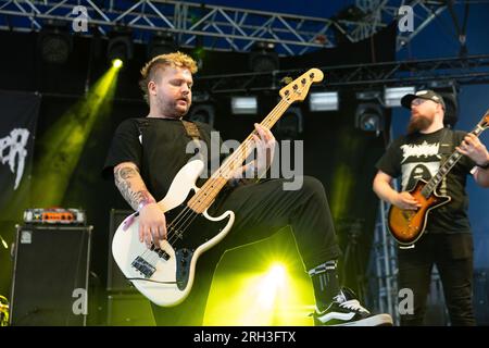 Casket Feeder, si esibisce dal vivo al Bloodstock Open Air Festival 2023, Catton Park, Derbyshire, Regno Unito. Foto: John Lambeth/Alamy Foto Stock