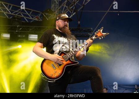 Casket Feeder, si esibisce dal vivo al Bloodstock Open Air Festival 2023, Catton Park, Derbyshire, Regno Unito. Foto: John Lambeth/Alamy Foto Stock