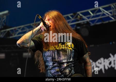 Casket Feeder, si esibisce dal vivo al Bloodstock Open Air Festival 2023, Catton Park, Derbyshire, Regno Unito. Foto: John Lambeth/Alamy Foto Stock