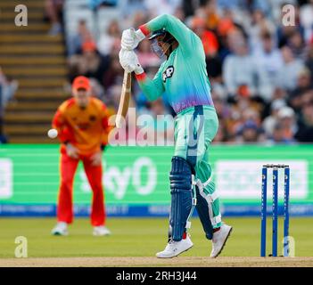Edgbaston, Birmingham, Regno Unito. 13 agosto 2023. The Hundred Mens Cricket, Birmingham Phoenix contro Oval Invincibles; Jason Roy di Oval Invincibles Credit: Action Plus Sports/Alamy Live News Foto Stock
