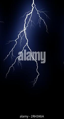 Alcune diverse di fulmini isolato su nero Foto Stock