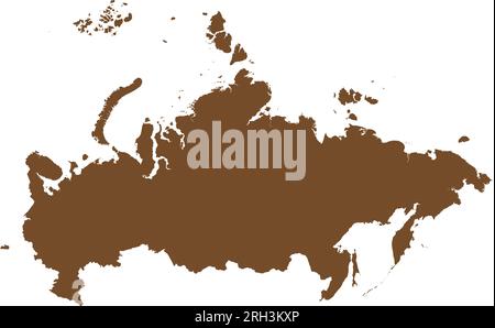 Mappa colore MARRONE CMYK della RUSSIA Illustrazione Vettoriale