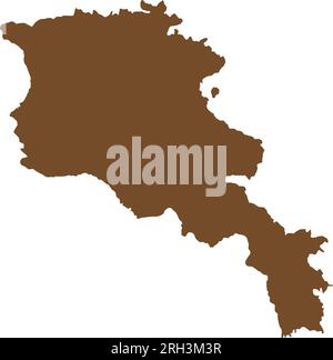 Mappa colore MARRONE CMYK dell'ARMENIA Illustrazione Vettoriale