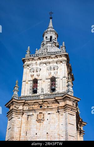Europa, Spagna, Castiglia e León, Burgo de Osma, la Cattedrale di Burgo de Osma (dettaglio Steeple) Foto Stock