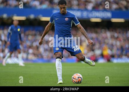 Londra, Regno Unito. 13 agosto 2023. Londra Regno Unito 13 agosto 23.Levi Colwill del Chelsea durante la partita Chelsea vs Liverpool Premier League allo Stamford Bridge London Credit: MARTIN DALTON/Alamy Live News Foto Stock