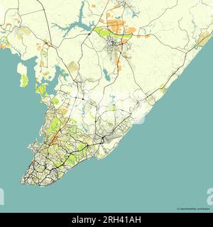 Mappa vettoriale della città di Salvador, Stato di Bahia, Brasile Illustrazione Vettoriale