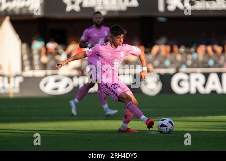 Cartagena, Murcia, Spagna. 13 agosto 2023. Arnau Ortiz, 13 /08/2022, FC Cartagena vs CD Elendes, 2 , 2 divisione spagnola, LaLiga Hypermotion, campionato regolare, 1° giorno: Estadio Cartagonova, Cartagena, regione di Murcia. Crediti: Pascu Mendez/Alamy Live News Foto Stock