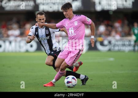 Cartagena, Murcia, Spagna. 13 agosto 2023. Arnau Ortiz, 13 /08/2022, FC Cartagena vs CD Elendes, 2 , 2 divisione spagnola, LaLiga Hypermotion, campionato regolare, 1° giorno: Estadio Cartagonova, Cartagena, regione di Murcia. Crediti: Pascu Mendez/Alamy Live News Foto Stock