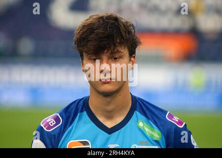 San Pietroburgo, Russia. 13 agosto 2023. Dmitriy Vasiljev (79) di Zenit visto durante la partita di calcio della Premier League russa tra Zenit Saint Petersburg e Fakel Voronezh alla Gazprom Arena. Zenit 2:0 Fakel. Credito: SOPA Images Limited/Alamy Live News Foto Stock