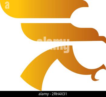 Elegante logo Falcon. logo semplice ed elegante con logo a forma di falco, modello iniziale Illustrazione Vettoriale