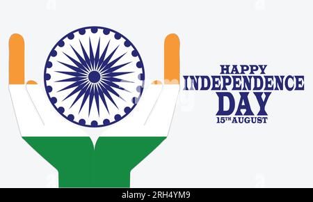 Illustrazione vettoriale di uno sfondo per Happy Independence Day of India. 15 agosto. Salute India Illustrazione Vettoriale