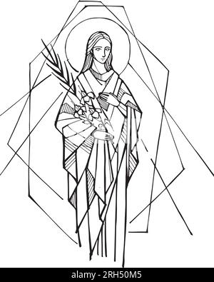 Illustrazione vettoriale disegnata a mano o disegno di Maria Teresa Goretti Illustrazione Vettoriale