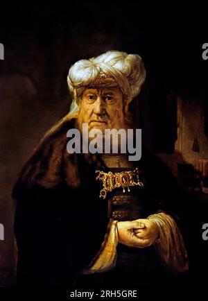 Man in Oriental Costume (forse il Patriarca dell'Antico Testamento Dan), 164(1 Workshop of Rembrandt van Rijn (possibilmente Ferdinand Bol) Rembrandt Harmensz (Harmenszoon) van Rijn 1606–1669 XVII secolo Olanda olandese, Foto Stock