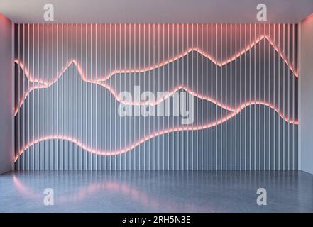 Esclusivo design decorativo dell'interno del pannello a parete, rappresentazione di illustrazioni 3d. Foto Stock