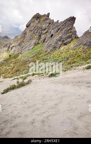 Sentiero per Ruminahui, Parco Nazionale Cotopaxi, Ecuador. Foto Stock