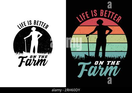 la vita è migliore in fattoria Illustrazione Vettoriale