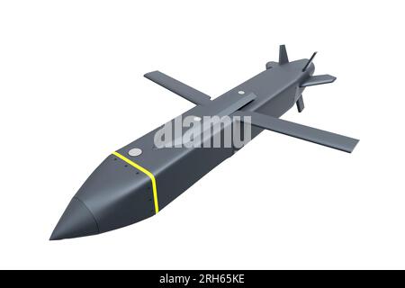 Missile da crociera Storm Shadow isolato su sfondo bianco - rendering 3d. Foto Stock