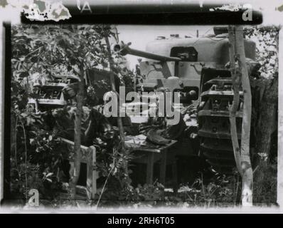 Fotografo delle SS, Grönert, Hermann (Totenkopf, Russia e Italia 1943) dimostrazione Tiger i agli ufficiali giapponesi; azione di combattimento invernale con halftrack, cannone antiproiettile montato sull'halftrack, e StuG III; popolazione russa; molte foto di azione di combattimento della fanteria in Russia con Tiger IS, StuG, Marder e cannoni anticarro; carri armati russi distrutti e catturati; prigionieri di guerra russi; soldati che svuotano le mine; armi d'assalto e Tiger è con la fanteria in Italia, addestramento della fanteria con mortai e un fiume che attraversa lo schwimmwagen Foto Stock