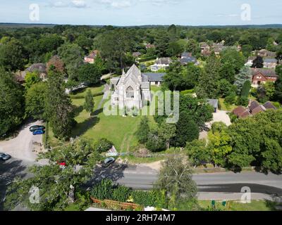 Brockenhurst Village nella New Forest Hampshire, Regno Unito, vista aerea Foto Stock