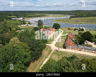 Buckers Hard Hampshire Historic Ship Building Village UK Aerial Foto Stock