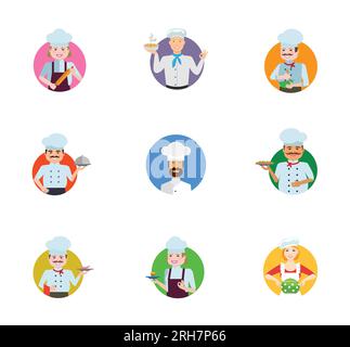 Set di icone Chef Illustrazione Vettoriale