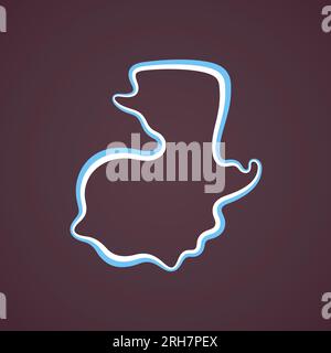 Mappa del Guatemala contrassegnata con un nastro a colori dalla bandiera. Illustrazione Vettoriale