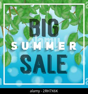 Scritta "Big Summer sale" in cornice Illustrazione Vettoriale