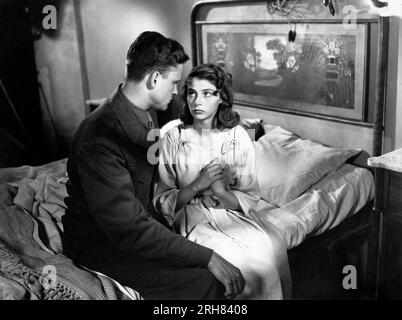 John Ericson, Pier Angeli, sul set del film, 'Teresa', MGM, Loew's Inc., 1951 Foto Stock