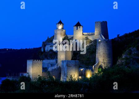 La fortezza medievale di Golubac (XIV secolo) a Golubac, Serbia Foto Stock