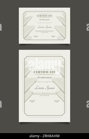 Modelli di certificato con ornamenti ondulati in stile classico Illustrazione Vettoriale